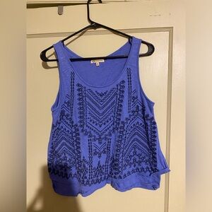 Vintage Democracy Blue Patterned Sleeveless Top
